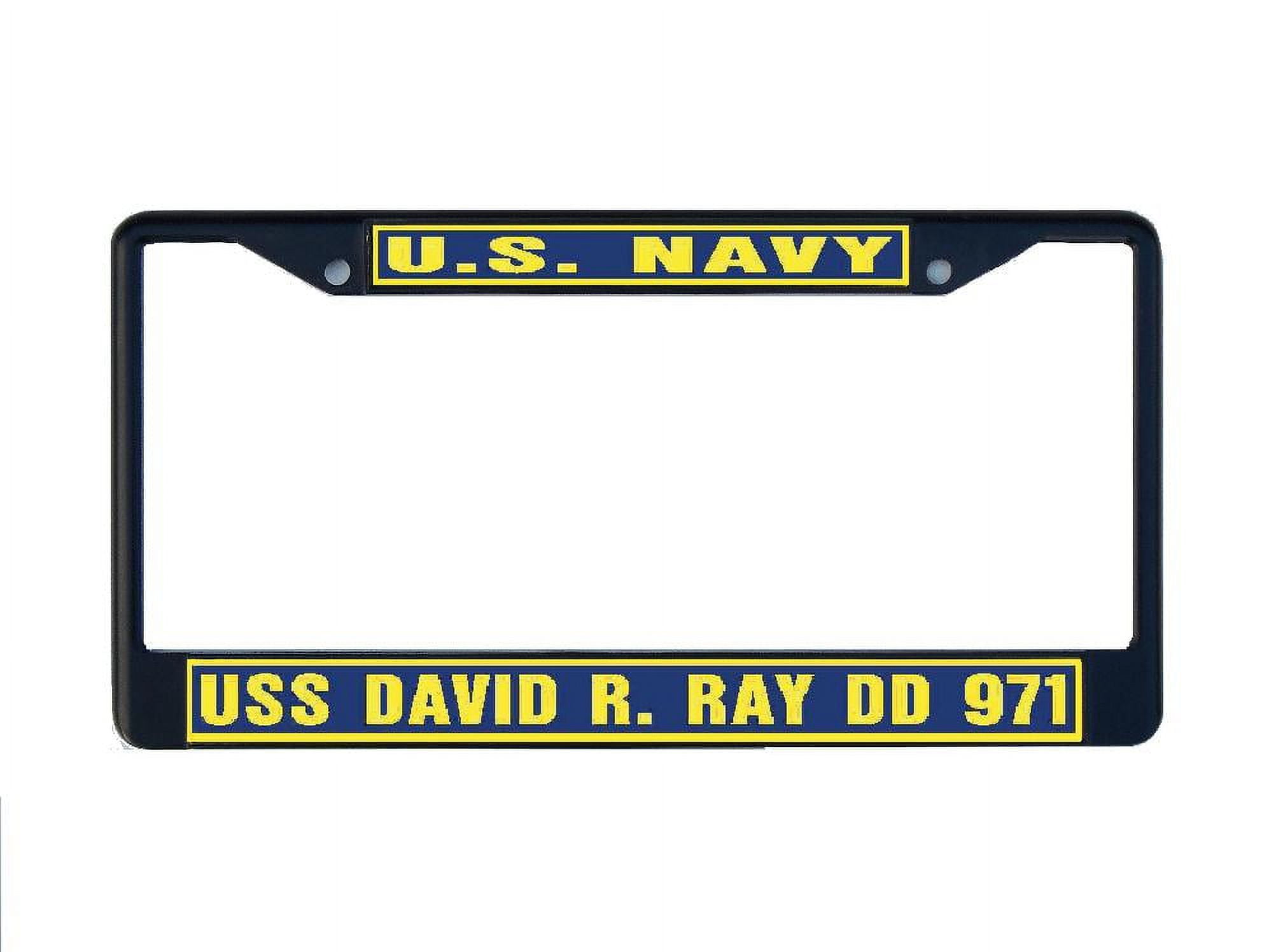 USS DAVID R RAY DD 971 License Plate Frame Black Metal Military Navy ...