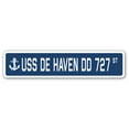 thumbnail image 1 of USS DE HAVEN DD 727 Street Sign Decal us navy ship veteran sailor gift, 1 of 4