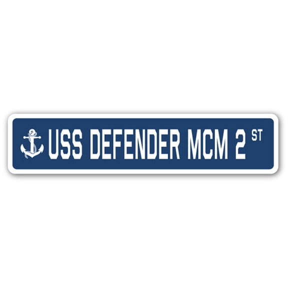 USS DEFENDER MCM 2 Street Sign us navy ship veteran sailor gift