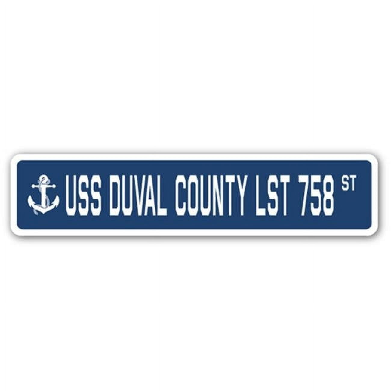 USS DUVAL COUNTY LST 758 Street Sign us navy ship veteran sailor gift ...