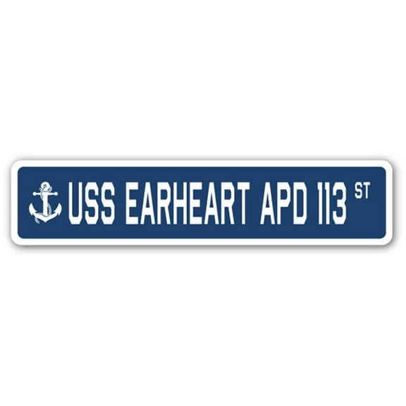 USS EARHEART APD 113 Street Sign us navy ship veteran sailor gift