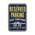 thumbnail image 1 of USS ENGLAND CG 22 Reserved Parking Sign Aluminum 12" x 18" Military Navy USN Car Truck RV Made In The U.S.A. PS003., 1 of 1