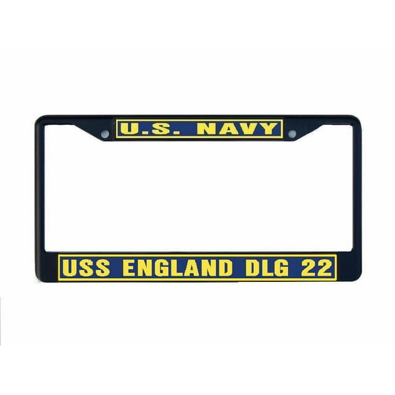 USS ENGLAND DLG 22 License Plate Frame Black Metal Military Navy USN Car Truck RV F001