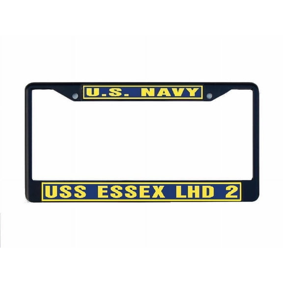 USS ESSEX LHD 2 License Plate Frame Black Metal Military Navy USN Car Truck RV F001