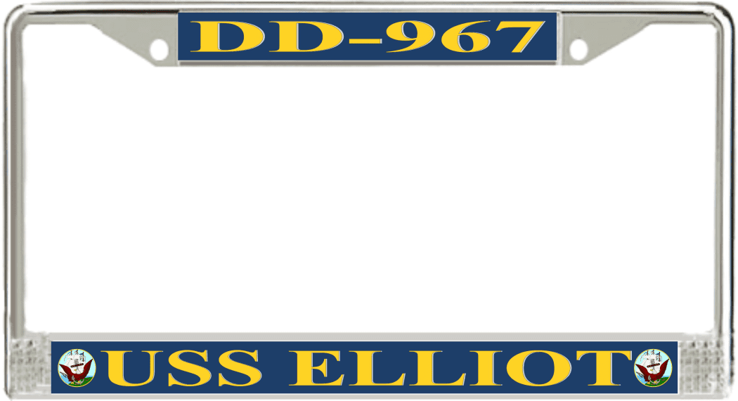 USS Elliot DD-967 License Plate Frame