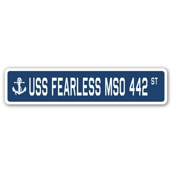 USS FEARLESS MSO 442 Street Sign us navy ship veteran sailor gift