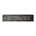 thumbnail image 1 of USS FITZGERALD DDG 62 Vintage Plastic Street Sign us navy ship veteran sailor gift | Indoor/Outdoor | 18" Wide, 1 of 4