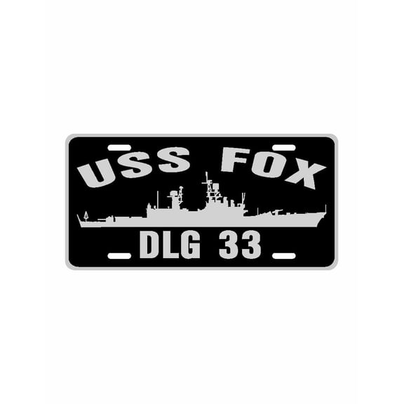 USS FOX DLG 33 Aluminum License Plate Military Navy USN Car Truck RV PL001