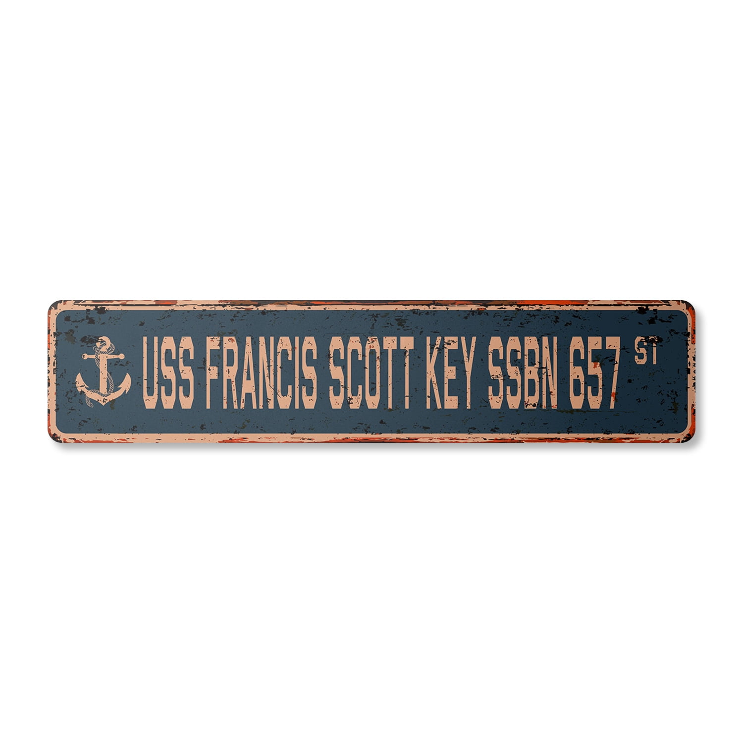 USS FRANCIS SCOTT KEY SSBN 657 Vintage Plastic Street Sign us navy ship ...