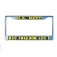 thumbnail image 1 of USS FREEDOM LCS 1 License Plate Frame Chrome Metal Military Navy USN Car Truck RV F001., 1 of 1