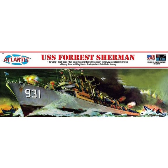 Atlantis Models H352 USS Forrest Sherman Destroyer Plastic Model Kit 1/320