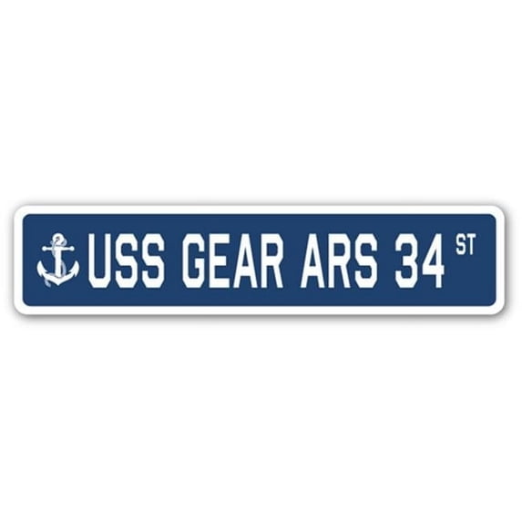 USS GEAR ARS 34 Street Sign us navy ship veteran sailor gift