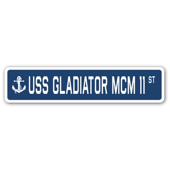 USS GLADIATOR MCM 11 Street Sign us navy ship veteran sailor gift