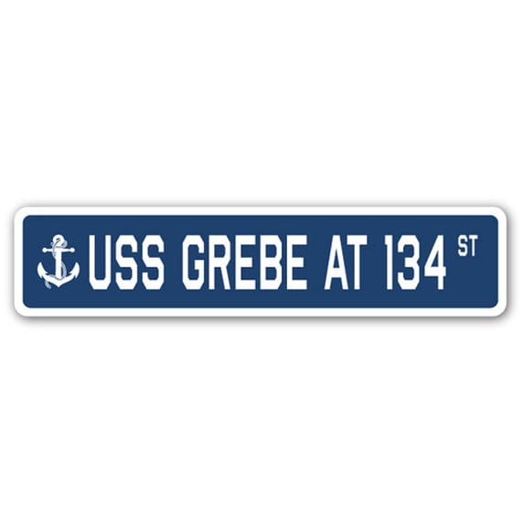 USS GREBE AT 134 Street Sign us navy ship veteran sailor gift