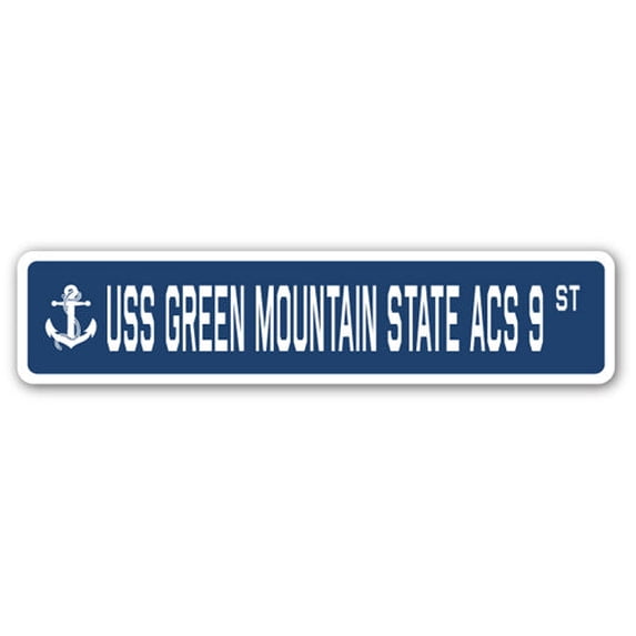 USS GREEN MOUNTAIN STATE ACS 9 Street Sign us navy ship veteran sailor gift