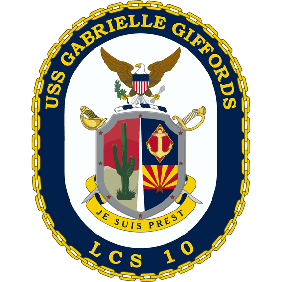 USS Gabrielle Giffords LCS-10 Badge Sticker Decal Independence Class Littoral combat ship Car Sticker Bumper Sticker for Car Emblem - 4 inch