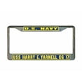 thumbnail image 1 of USS HARRY E YARNELL CG 17 License Plate Frame Gold Chrome Metal Military Navy USN Car Truck RV F001, 1 of 1