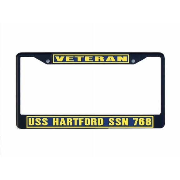 USS HARTFORD SSN 768 License Plate Frame Black Metal Military Navy USN Car Truck RV F001