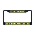 thumbnail image 1 of USS HOLLAND AS 32 License Plate Frame Black Metal Military Navy USN Car Truck RV F001, 1 of 1