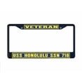 thumbnail image 1 of USS HONOLULU SSN 718 License Plate Frame Black Metal Military Navy USN Car Truck RV F001, 1 of 1