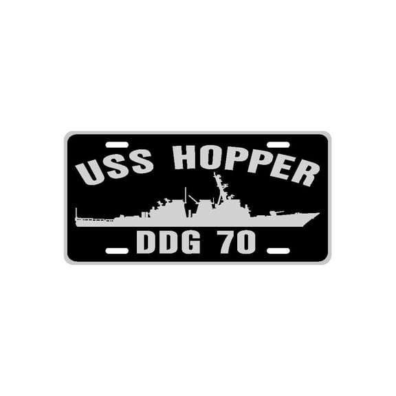 USS HOPPER DDG 70 Aluminum License Plate Military Navy USN Car Truck RV PL001