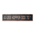 thumbnail image 1 of USS HOPPER DDG 70 Vintage Aluminum Street Sign us navy ship veteran sailor rustic metal tin gift | Indoor/Outdoor | 24" Wide, 1 of 4