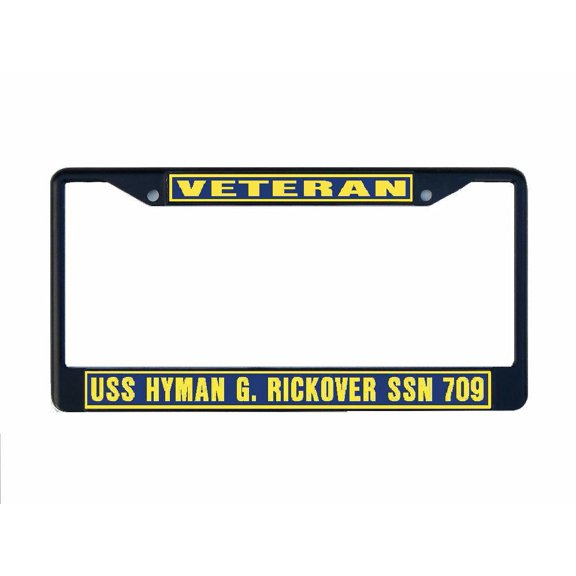USS HYMAN G. RICKOVER SSN 709 License Plate Frame Black Metal Military Navy USN Car Truck RV F001