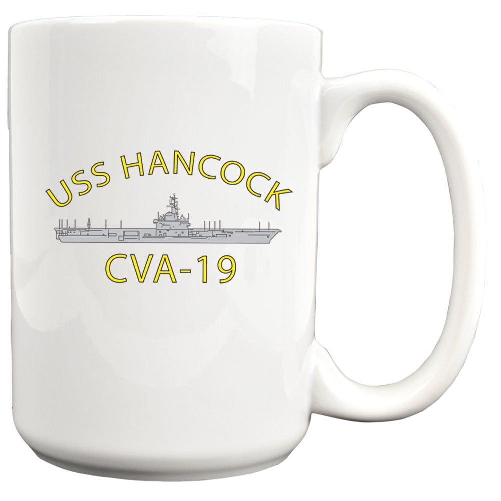 USS Hancock CVA 19 Coffee Mug - 15 Oz Ceramic Mug, Military Veteran Gift By Medals Of America