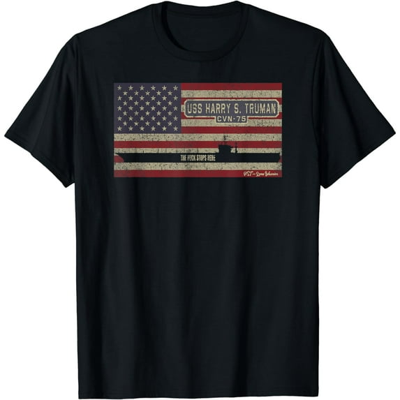 USS Harry S Truman CVN-75 Aircraft Carrier USA Flag Gift T-Shirt