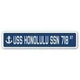 thumbnail image 1 of USS Honolulu Ssn 718 Street [3 Pack] of Vinyl Decal Stickers | 1.5" X 7" | Indoor/Outdoor | Funny decoration for Laptop, Car, Garage , Bedroom, Offices | SignMission, 1 of 1