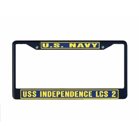 USS INDEPENDENCE LCS 2 License Plate Frame Black Metal Military Navy USN Car Truck RV F001