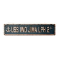 thumbnail image 1 of USS IWO JIMA LPH 2 Vintage Plastic Street Sign us navy ship veteran sailor gift | Indoor/Outdoor | 30" Wide, 1 of 4