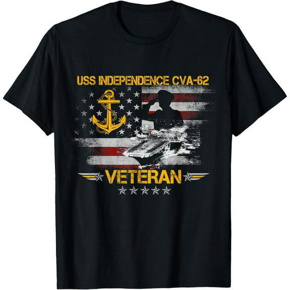 USS Independence CV-62 Aircraft Carrier Veteran FlagVintage T-Shirt