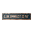 thumbnail image 1 of USS JEFFERSON CITY SSN 759 Vintage Plastic Street Sign us navy ship veteran sailor gift | Indoor/Outdoor | 30" Wide, 1 of 4