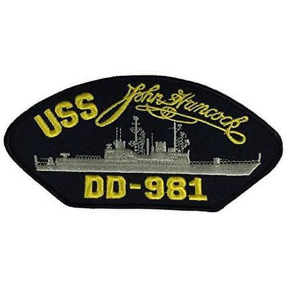 USS JOHN HANCOCK DD-981 PATCH USN NAVY SHIP SPRUANCE CLASS DESTROYER SIGNATURE