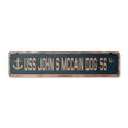 thumbnail image 1 of USS JOHN S MCCAIN DDG 56 Vintage Plastic Street Sign us navy ship veteran sailor gift | Indoor/Outdoor | 24" Wide, 1 of 4