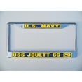 thumbnail image 1 of USS JOUETT CG 29 License Plate Frame Chrome Metal Military Navy USN Car Truck RV F001., 1 of 1