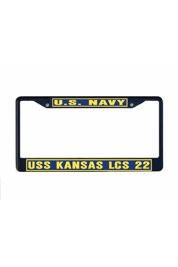 USS KANSAS CITY LCS 22 License Plate Frame Black Metal Military Navy USN Car Truck RV F001