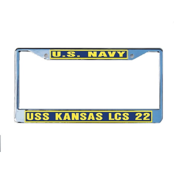 USS KANSAS CITY LCS 22 License Plate Frame Chrome Metal Military Navy USN Car Truck RV F001.