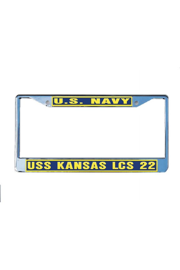 USS KANSAS CITY LCS 22 License Plate Frame Chrome Metal Military Navy USN Car Truck RV F001.