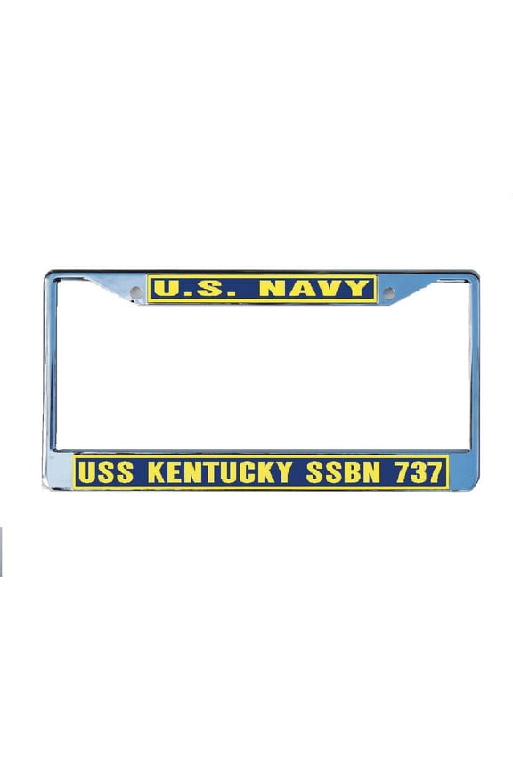 USS KENTUCKY SSBN 737 License Plate Frame Chrome Metal Military Navy USN Car Truck RV F001.