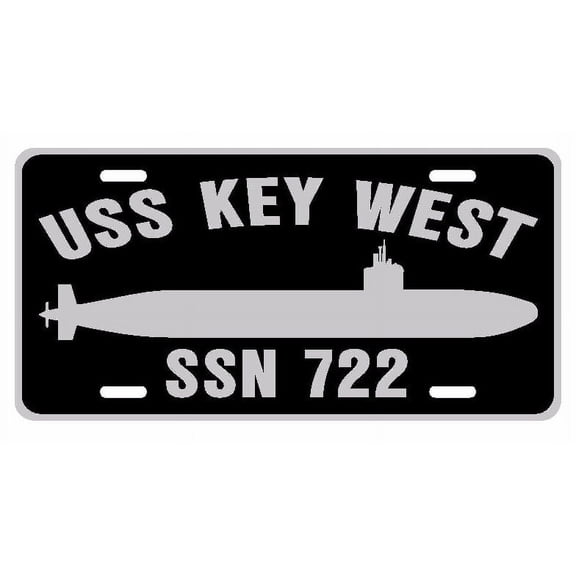 USS KEY WEST SSN 722 Aluminum License Plate Military Navy USN Car Truck RV PL001