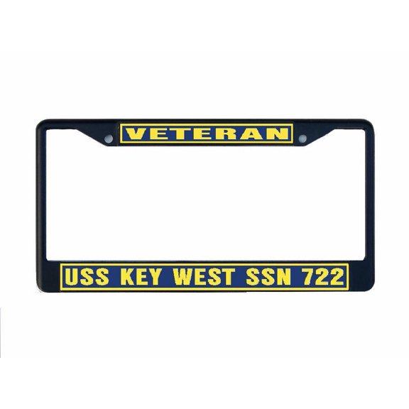 USS KEY WEST SSN 722 License Plate Frame Black Metal Military Navy USN Car Truck RV F001