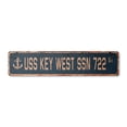 thumbnail image 1 of USS KEY WEST SSN 722 Vintage Aluminum Street Sign us navy ship veteran sailor rustic metal tin gift | Indoor/Outdoor | 30" Wide, 1 of 4