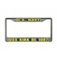 thumbnail image 1 of USS KIRK DE 1087 License Plate Frame Gold Chrome Metal Military Navy USN 1 Car Truck RV F001, 1 of 1