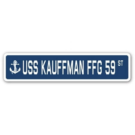 USS Kauffman Ffg 59 Street [3 Pack] of Vinyl Decal Stickers | Indoor/Outdoor | Funny decoration for Laptop, Car, Garage , Bedroom, Offices | SignMission