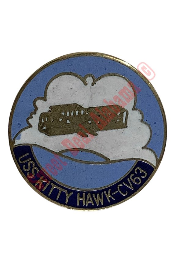 USS Kitty Hawk CV63 Hat, Lapel, or Tie Pin 1"D