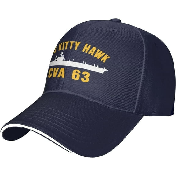 USS Kitty Hawk Cva 63 Outdoor Cap Unisex Hat Adjustable Baseball-Cap Peaked Sandwich Cap Snapback Hat