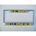 thumbnail image 1 of USS L Y SPEAR AS 36 License Plate Frame Chrome Metal Military Navy USN Car Truck RV F001., 1 of 1