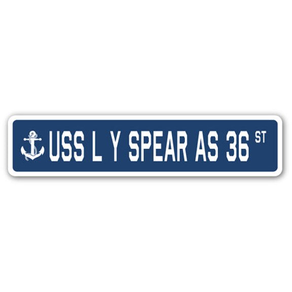 USS L Y SPEAR AS 36 Street Sign us navy ship veteran sailor gift